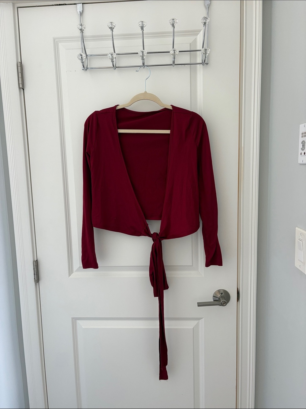 Tie-Front Long Sleeve - Wine